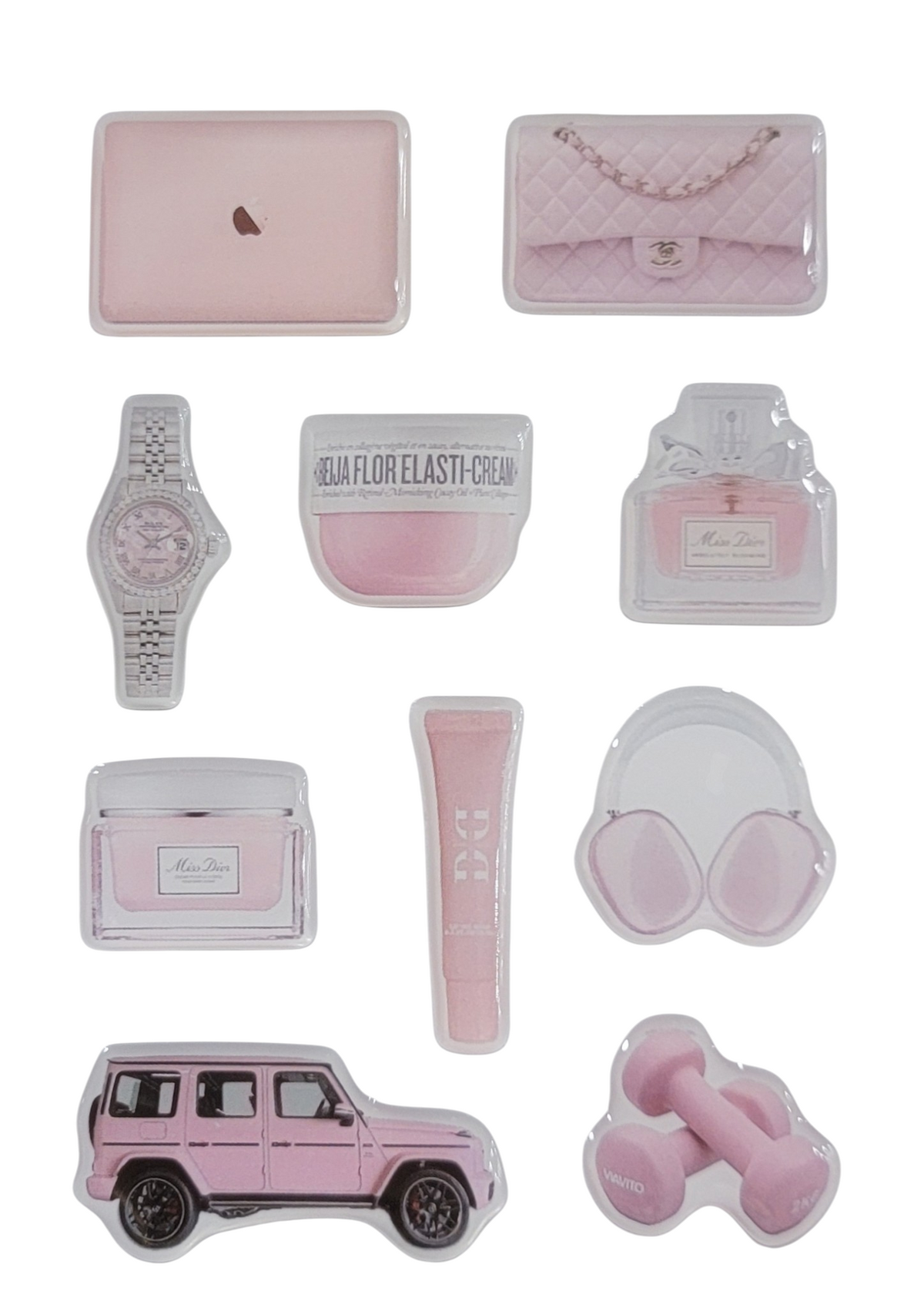 Blush Luxe 3D Puff Sticker Pack | Pink Luxury Aesthetic Stickers for Phone, Laptop & iPad