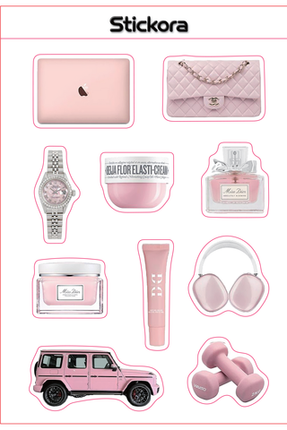Blush Luxe 3D Puff Sticker Pack | Pink Luxury Aesthetic Stickers for Phone, Laptop & iPad