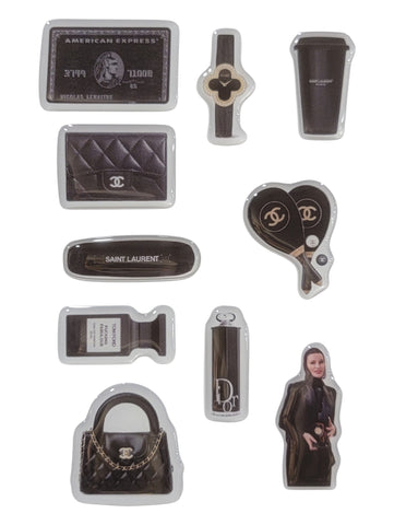 Midnight Elite 3D Puff Sticker Pack | Black Luxury Aesthetic Stickers for Phone, Laptop & iPad