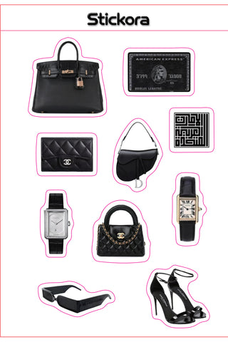 Noir Prestige 3D Puff Sticker Pack | Luxury Black Fashion Stickers for Phone, Laptop & iPad
