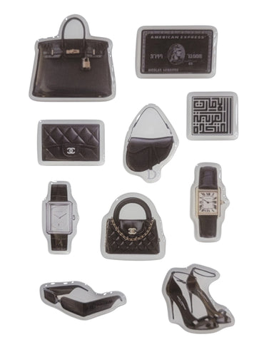 Noir Prestige 3D Puff Sticker Pack | Luxury Black Fashion Stickers for Phone, Laptop & iPad