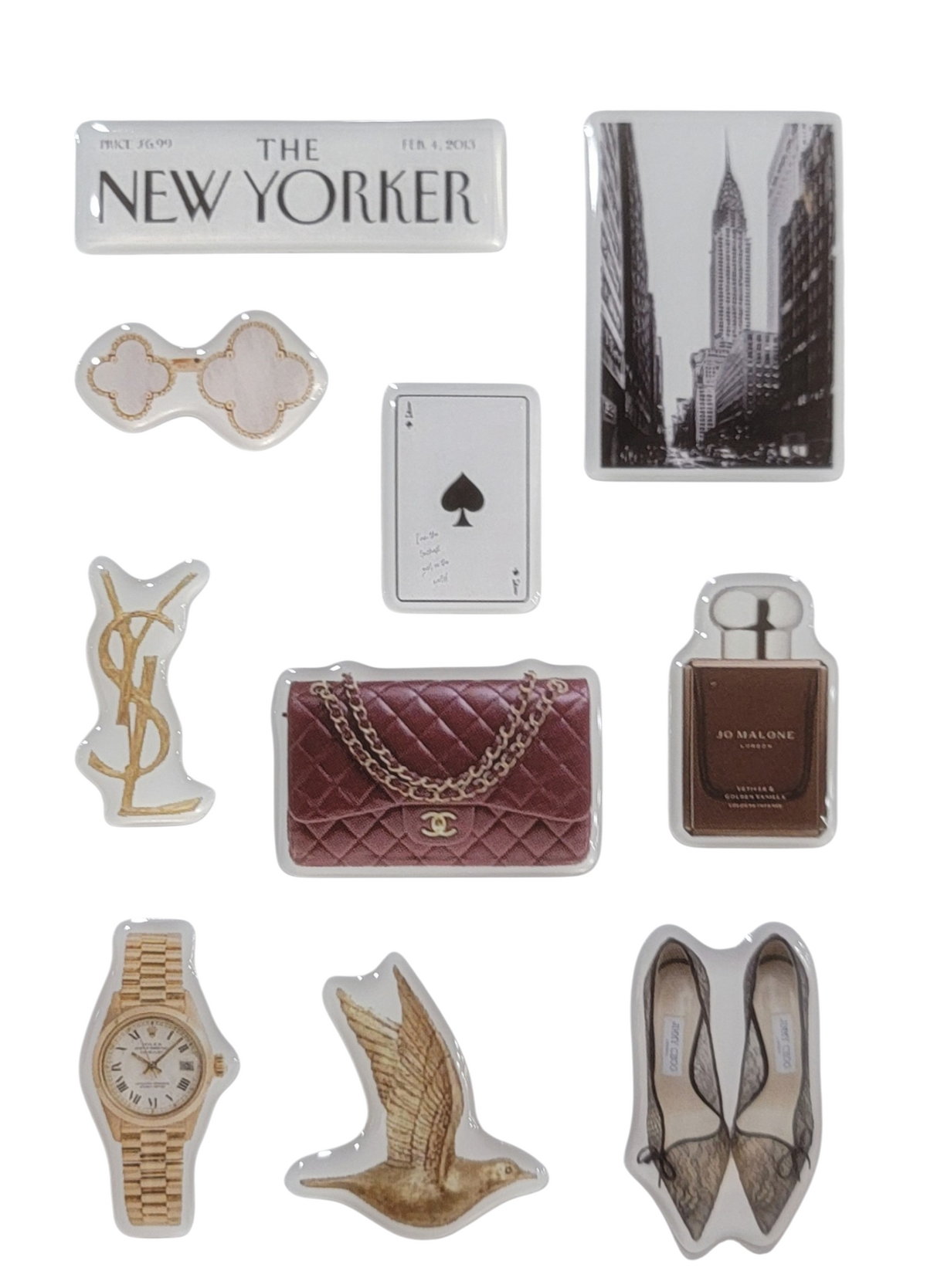 City Luxe 3D Puff Sticker Pack | New York & Luxury Fashion Aesthetic Stickers for Phone, Laptop & iPad