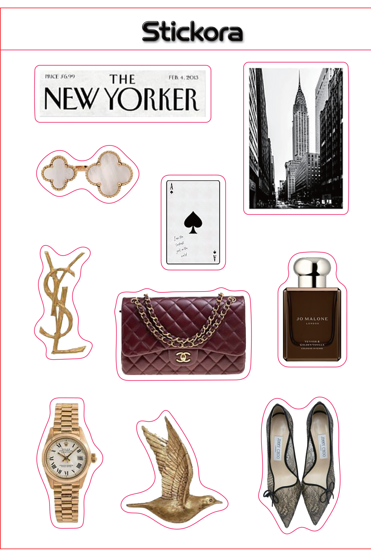 City Luxe 3D Puff Sticker Pack | New York & Luxury Fashion Aesthetic Stickers for Phone, Laptop & iPad