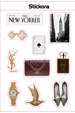 City Luxe 3D Puff Sticker Pack | New York & Luxury Fashion Aesthetic Stickers for Phone, Laptop & iPad