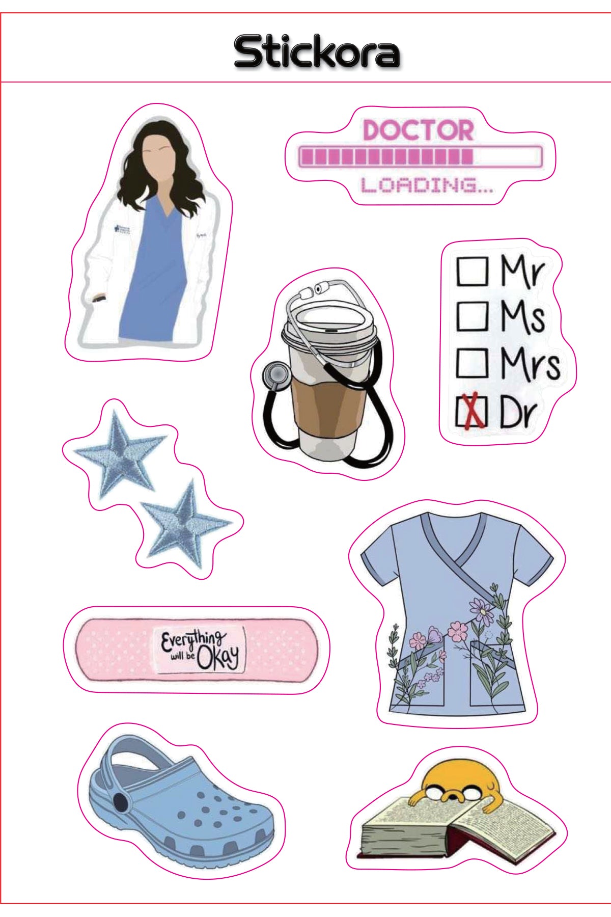 Medical Doctor Life 3D Puff Sticker Pack for Phone, Laptop & Accessories