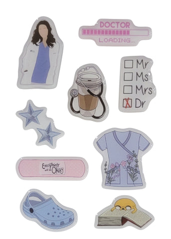 Medical Doctor Life 3D Puff Sticker Pack for Phone, Laptop & Accessories
