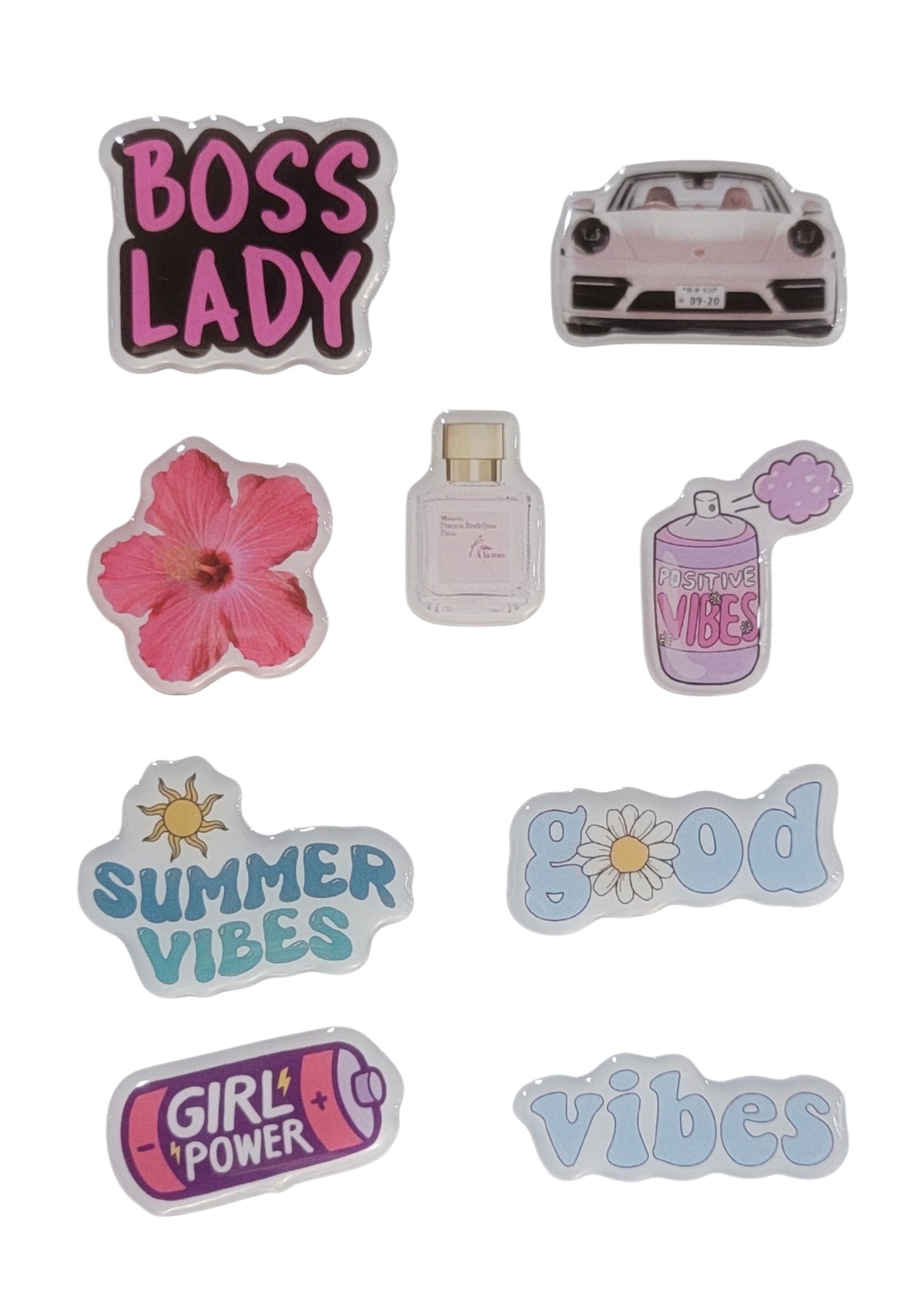 Pink Energy 3D Puff Sticker Pack | Girl Power, Summer & Aesthetic Stickers for Phone, Laptop & iPad