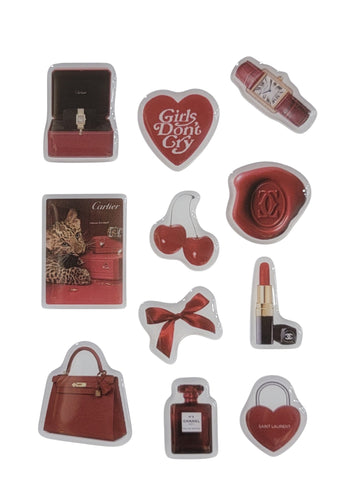 Cherry Luxe 3D Puff Sticker Pack for Phone, Laptop & Accessories