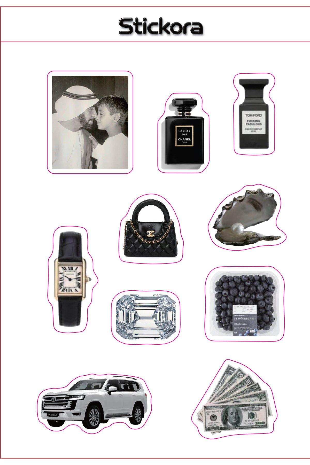 Black Luxe 3D Puff Sticker Pack for Phone, Laptop & Accessories