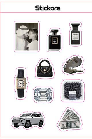 Black Luxe 3D Puff Sticker Pack for Phone, Laptop & Accessories