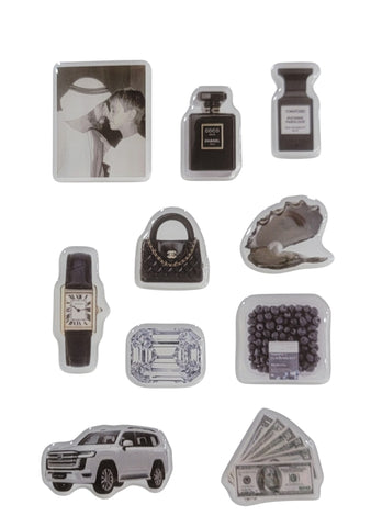 Black Luxe 3D Puff Sticker Pack for Phone, Laptop & Accessories