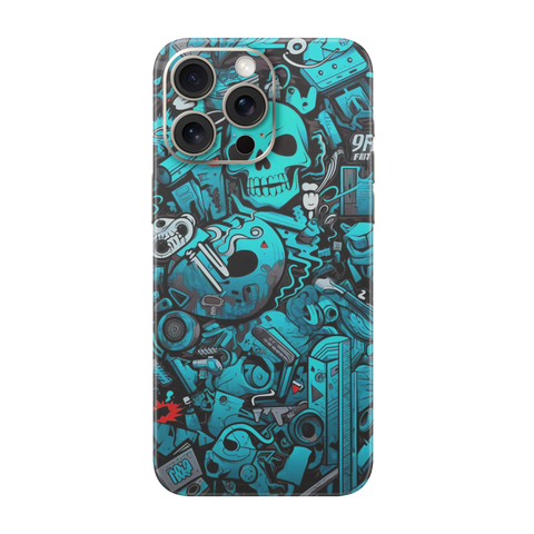 Blue Skull Transparent Printed Skin