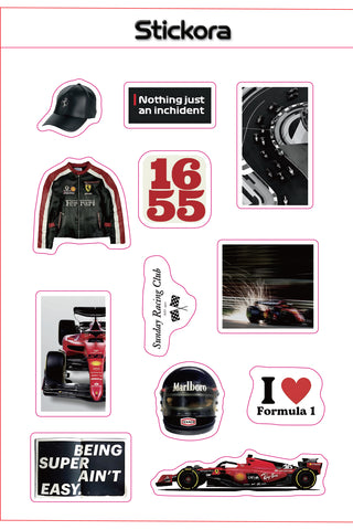 F1 Racing Legends 3D Puff Sticker Pack for Phone, Laptop & Accessories