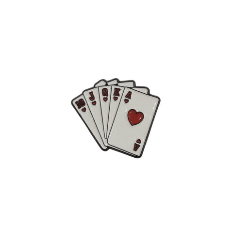 Metal Enamel Brooches 3m Sticker Poker Cards Metal Charms