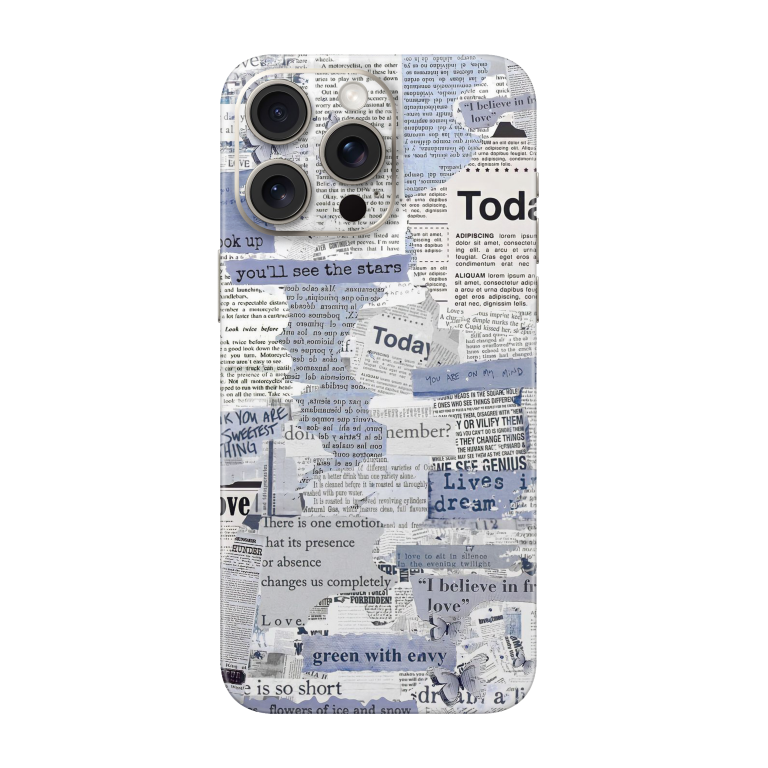 Aesthetic newspaper Transparent Printed Skin