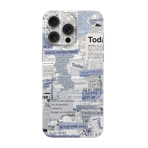 Aesthetic newspaper Transparent Printed Skin