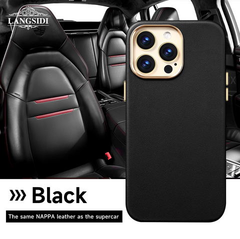 Genuine Leather Magnetic Case For iPhone