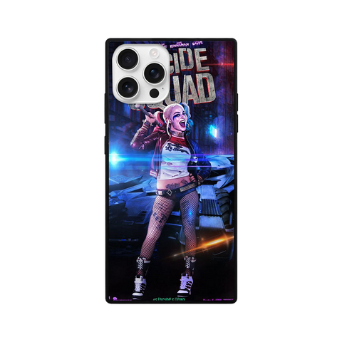 Harley Quinn Suicide Squad iPhone Case – Neon Blue & Pink Edition