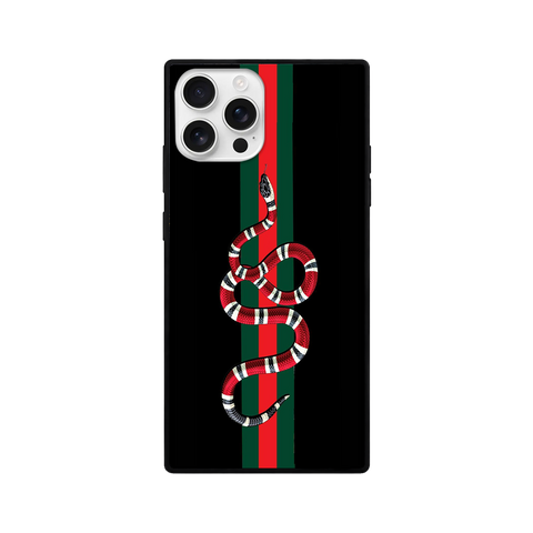 Black Red Green Snake Phone Case – Luxury Streetwear Edition