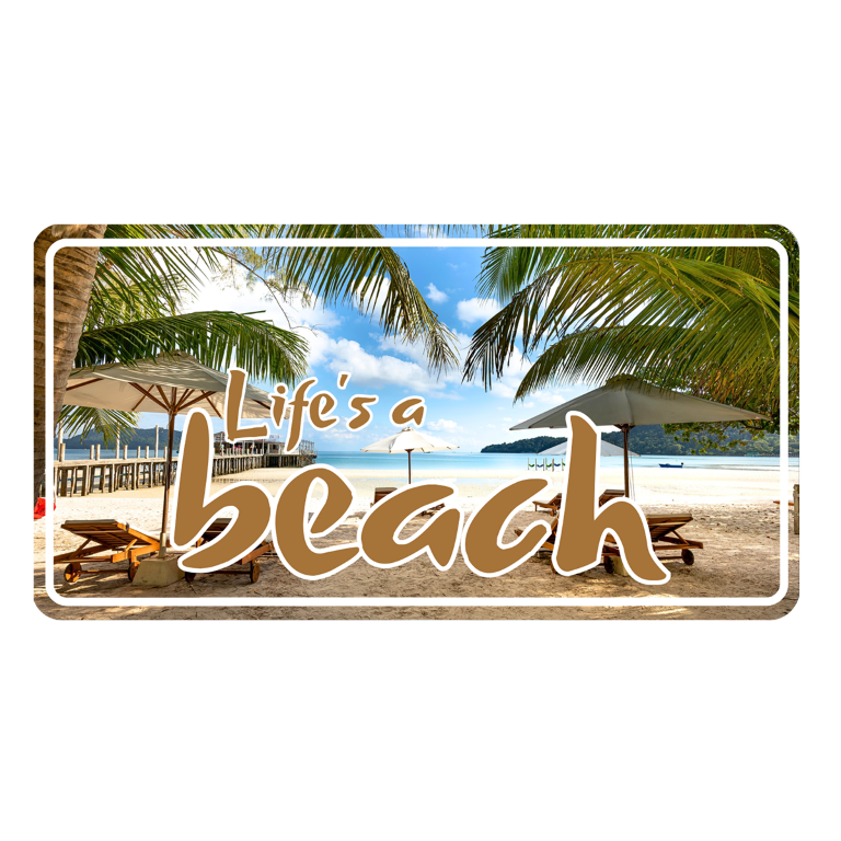 Life's a beach Custom Number Plate