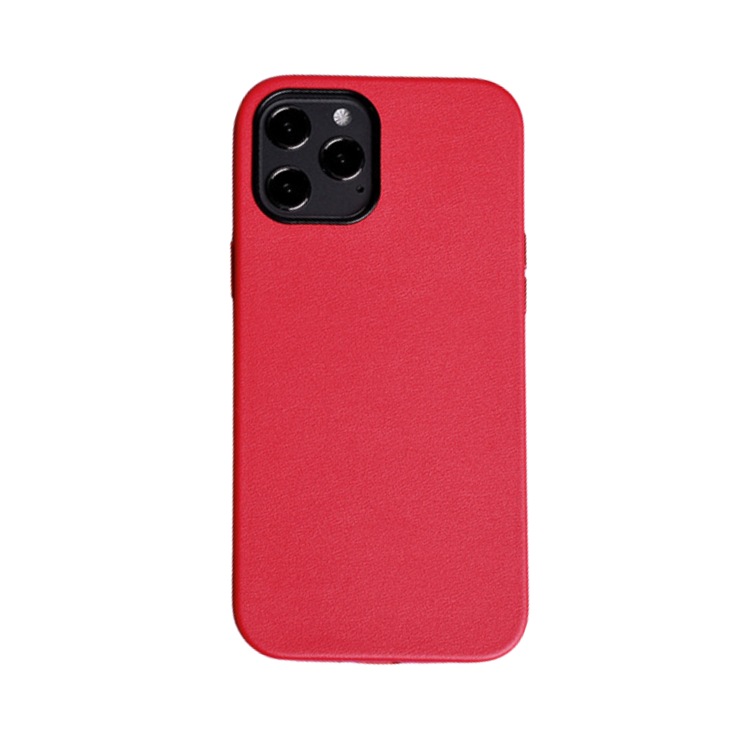 Genuine Red Leather Case For iPhone