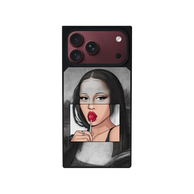 Monalisa Trend Customized Square Glass for Iphone Models