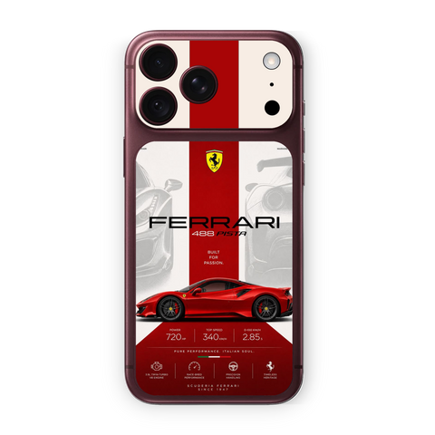 Ferrari 488 Pista Racing Phone Skin for iPhone | Red Supercar Design – WrapNation