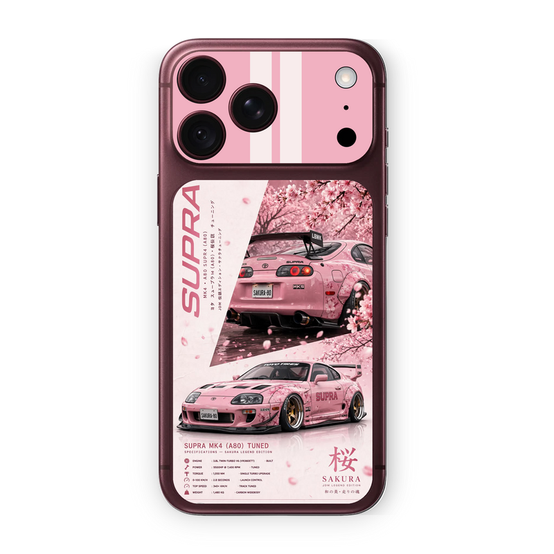 Pink Sakura Toyota Supra MK4 Phone Skin for iPhone | Japanese JDM Edition – WrapNation