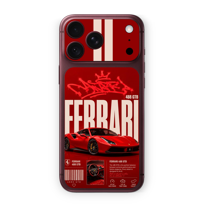 Red Ferrari 488 GTB Phone Skin for iPhone | WrapNation