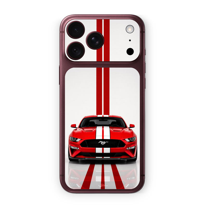 Red Mustang Racing Stripes Phone Skin