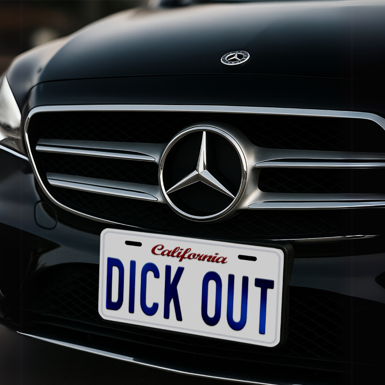 DICK OUT Custom Number Plate