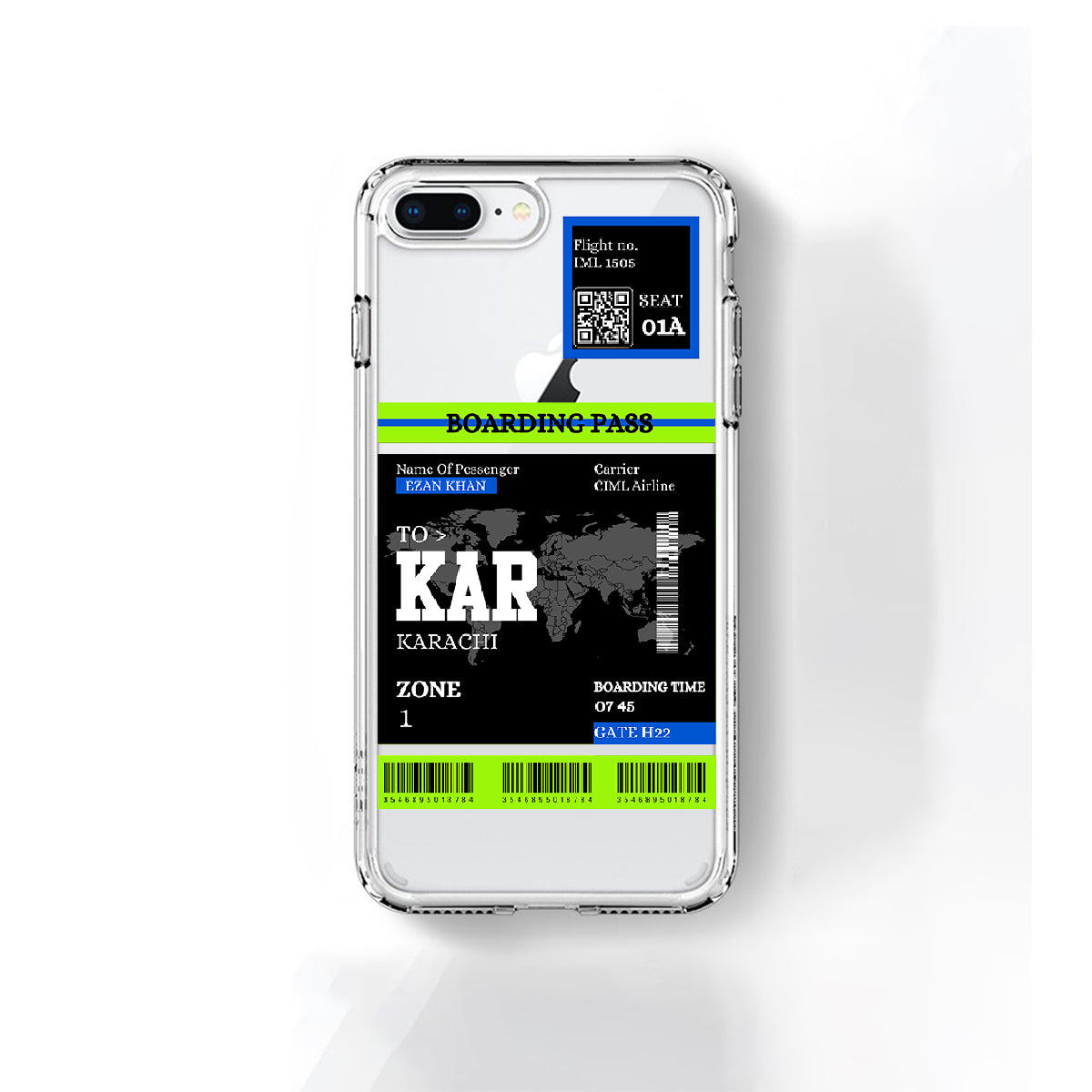 Transparent Case With Boarding Pass Theme