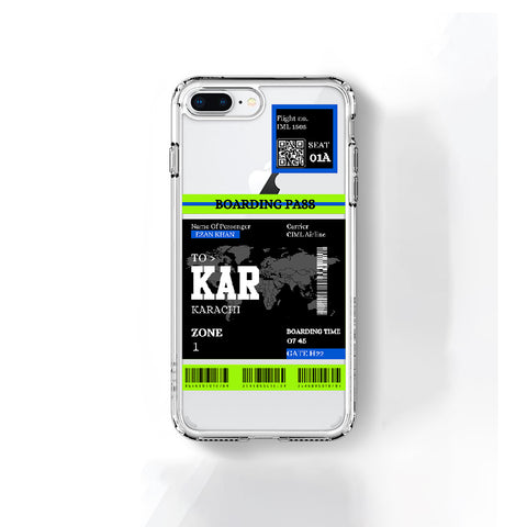 Transparent Case With Boarding Pass Theme