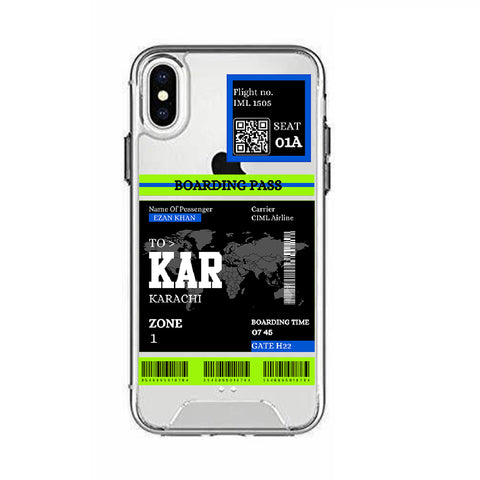 Transparent Case With Boarding Pass Theme