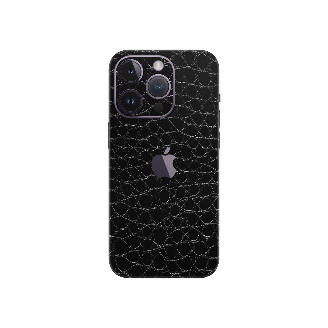 Crocodile Black Skin for IPhone 14 Pro