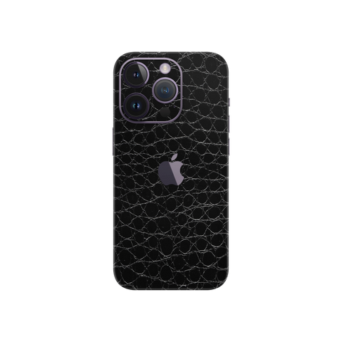 Crocodile Black Skin for IPhone 14 Pro