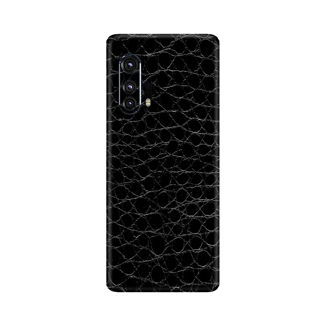 Crocodile Black Skin for Motorola Edge Plus