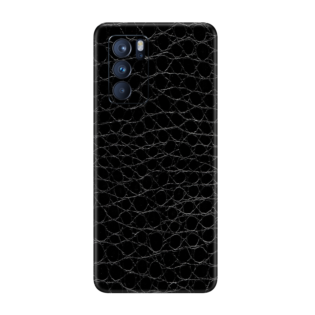 Crocodile Black Skin for Oppo Reno 6 Pro