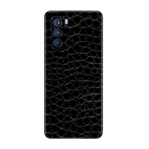 Crocodile Black Skin for Oppo Reno 6 Pro