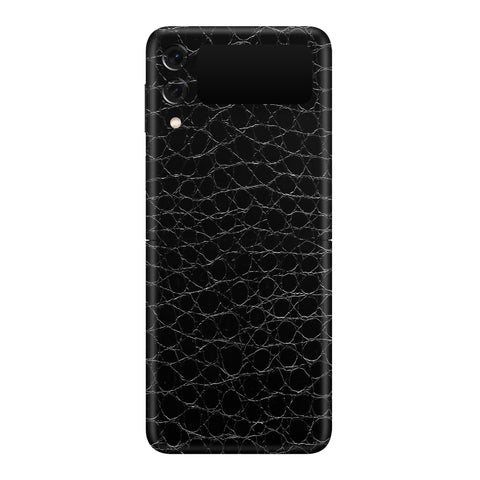 Crocodile Black Skin for Samsung Flip 3