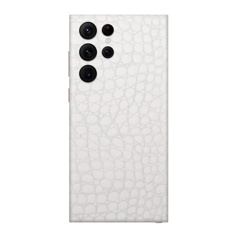 Crocodile White Skin for Samsung S22 Ultra