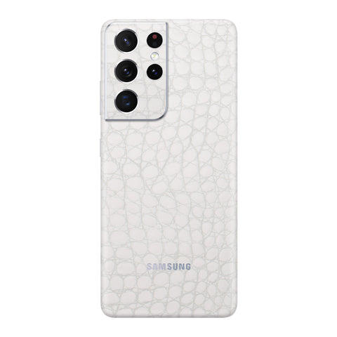 Crocodile White Skin for Samsung S21 Ultra