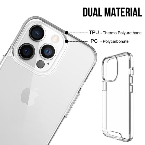 Space Transparent Crystal Clear Case For iPhone 15 Pro/15 Pro Max