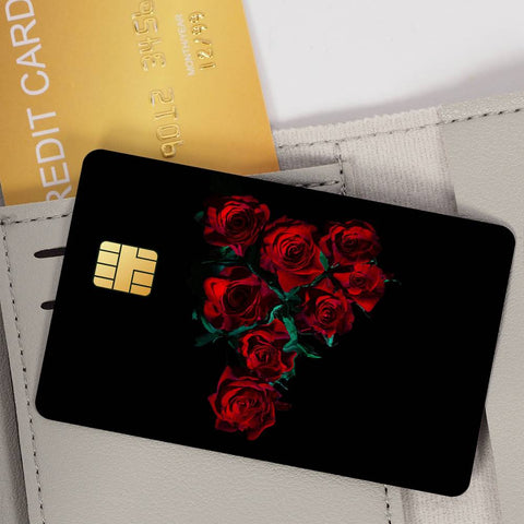 Beautiful Red Rose Credit Card Skin Stickers Skin pack of 7 atm card skins
