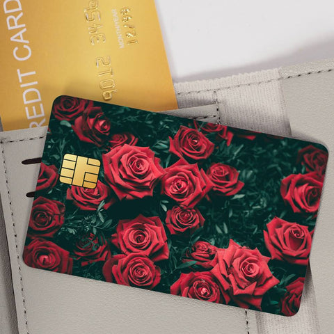 Beautiful Red Rose Credit Card Skin Stickers Skin pack of 7 atm card skins