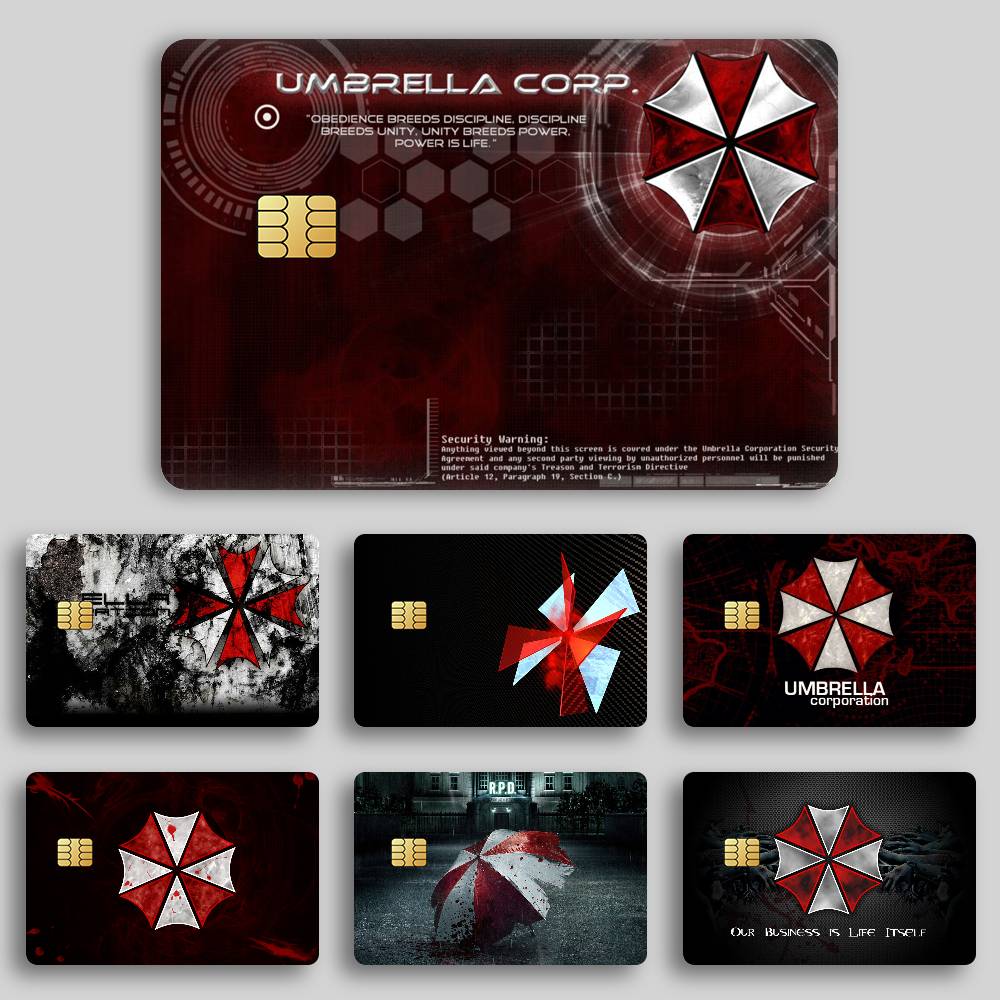 Resident E-Evil Umbrella Credit Card Skin Stickers for Skin pack of 7 atm card skins