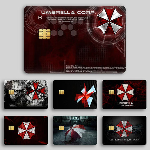 Resident E-Evil Umbrella Credit Card Skin Stickers for Skin pack of 7 atm card skins