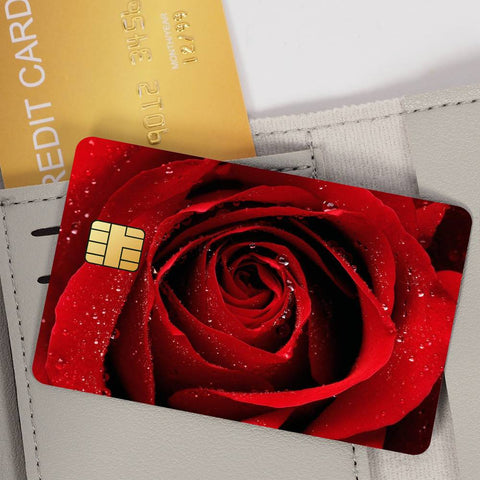 Beautiful Red Rose Credit Card Skin Stickers Skin pack of 7 atm card skins