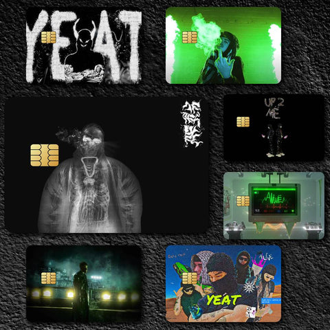 Rapper Y-Yeat Credit Card Skin Stickers Skin pack of 7 atm card skins