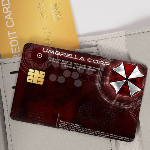 Resident E-Evil Umbrella Credit Card Skin Stickers for Skin pack of 7 atm card skins